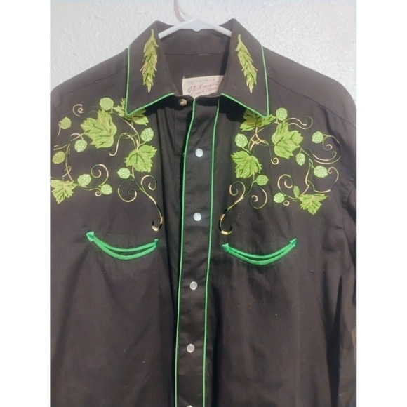 Vintage Rockmount Western Shirt Great Divide Brewing Hops Ranch Wear Medium HTF - Picture 3 of 9